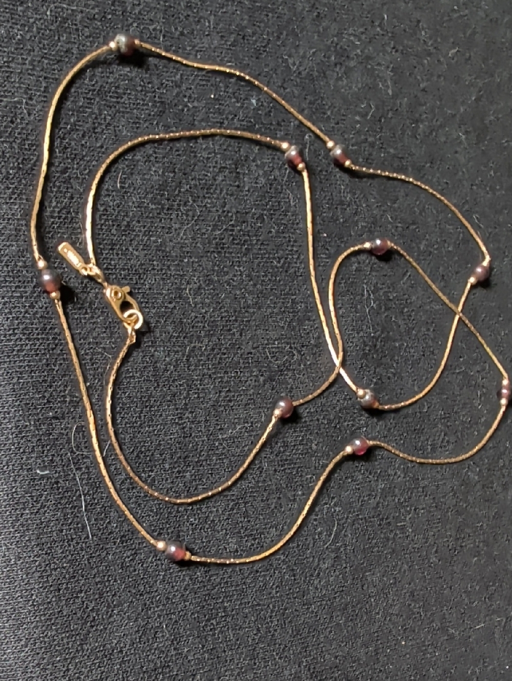 Monet Gold-Tone Necklace Spaced Red Beads Beads
